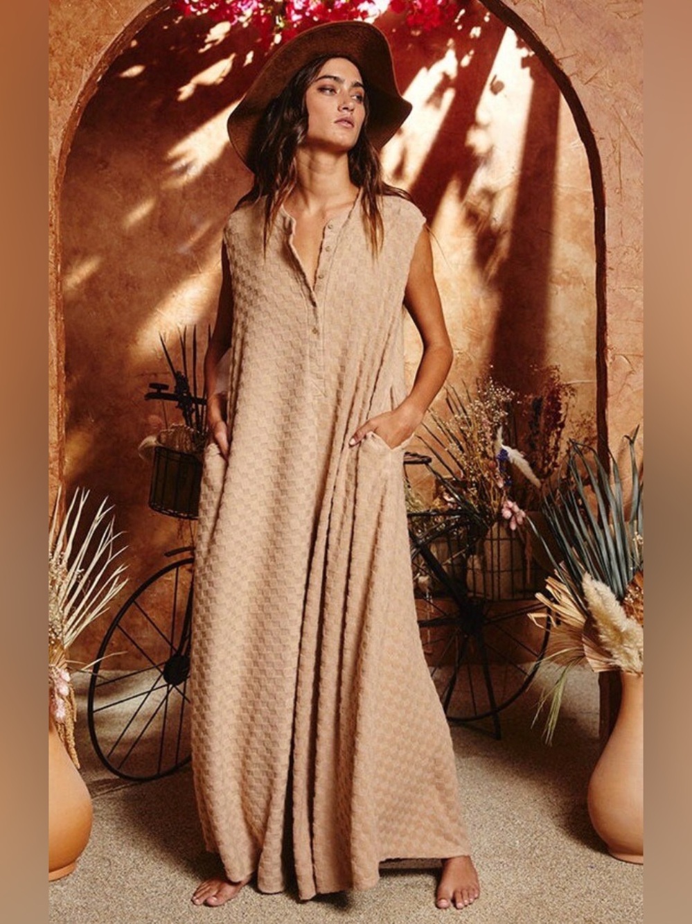 Lizard Thicket / Sunland 17 Sleeveless Tab Maxi Jumpsuit Coverup